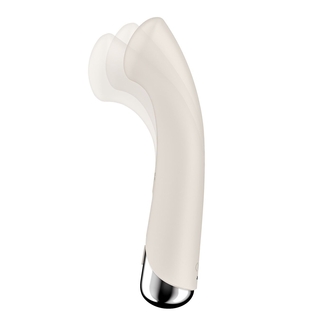 Вибратор с ротацией Satisfyer Spinning G-Spot 1 Beige, плоская площадка для стимуляции точки G, numer zdjęcia 3