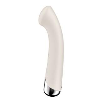 Вибратор с ротацией Satisfyer Spinning G-Spot 1 Beige, плоская площадка для стимуляции точки G, numer zdjęcia 4