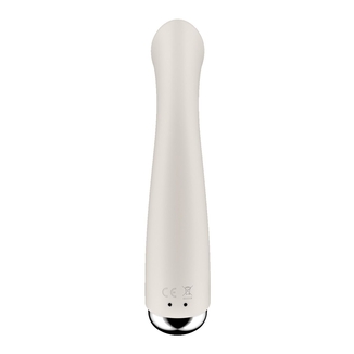 Вибратор с ротацией Satisfyer Spinning G-Spot 1 Beige, плоская площадка для стимуляции точки G, numer zdjęcia 5