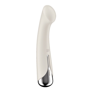 Вибратор с ротацией Satisfyer Spinning G-Spot 1 Beige, плоская площадка для стимуляции точки G, numer zdjęcia 6