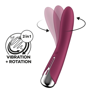 Вибратор точки G с вращением Satisfyer Spinning Vibe 1 Red, 2 мотора, numer zdjęcia 2