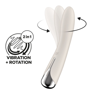 Вибратор точки G с вращением Satisfyer Spinning Vibe 1 Beige, 2 мотора, numer zdjęcia 2