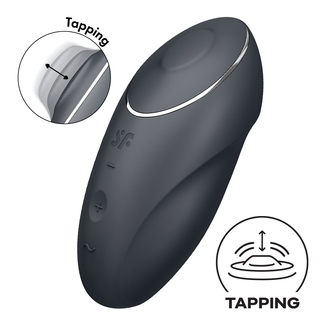 Вибростимулятор-пульсатор Satisfyer Tap & Climax 1 Grey, эффект постукивания пальцем, 2 мотора, photo number 2