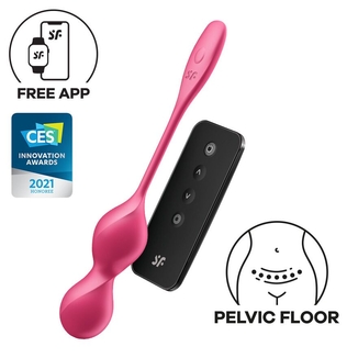 Вагинальные смарт-шарики с вибрацией Satisfyer Love Birds 2 Connect App Red, 86 г, пульт ДУ, numer zdjęcia 2