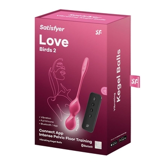 Вагинальные смарт-шарики с вибрацией Satisfyer Love Birds 2 Connect App Red, 86 г, пульт ДУ, numer zdjęcia 6