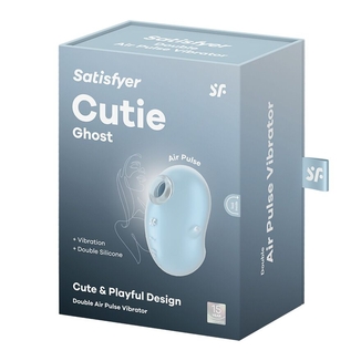 Вакуумный клиторальный стимулятор с вибрацией Satisfyer Cutie Ghost Blue, numer zdjęcia 6