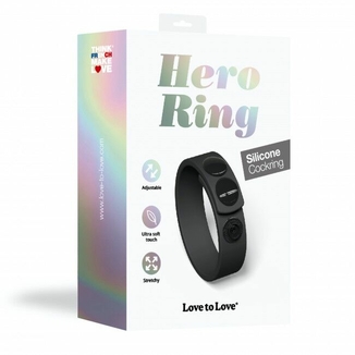 Регулируемое эрекционное кольцо на кнопках Love To Love HERO RING - BLACK ONYX, photo number 8