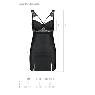 Бэби-долл из эко-кожи и кружева Passion LOONA CHEMISE S/M, black, photo number 8