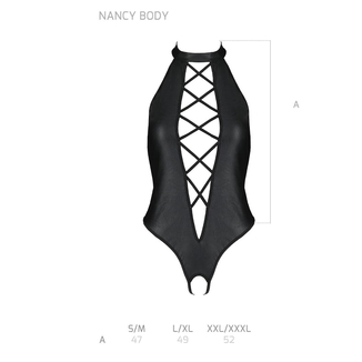 Боди из эко-кожи с имитацией шнуровки и открытым доступом Passion NANCY BODY XXL/XXXL, black, фото №6