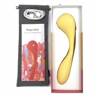 Вакуумный вагинально-клиторальный стимулятор Magic Motion Bobi Yellow, управление со смартфона, photo number 8