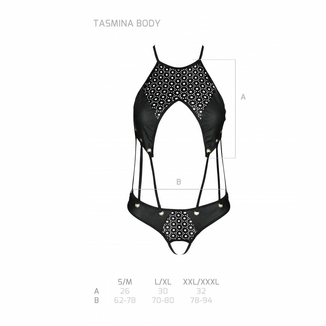 Распродажа!!! Боди из эко-кожи с ремешками и перфорацией Tamaris Body black XXL/XXXL — Passion, numer zdjęcia 6