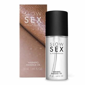 Разогревающее съедобное массажное масло Bijoux Indiscrets Slow Sex Warming massage oil, фото №2