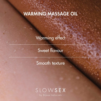 Разогревающее съедобное массажное масло Bijoux Indiscrets Slow Sex Warming massage oil, фото №5