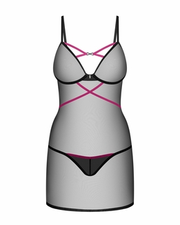 Пеньюар Obsessive Novenes chemise & thong XL/2XL, numer zdjęcia 5