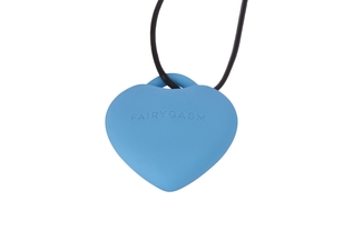 Мини-вибратор «Сердечко» FairyGasm PleasureStone blue, 9 режимов, на шнурке, фото №3