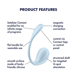 Виброяйцо Satisfyer Smooth Petal Connect App Light Blue, numer zdjęcia 8