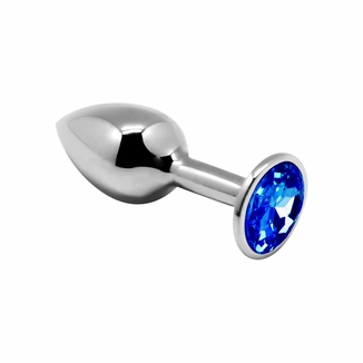 Металлическая анальная пробка с кристаллом Alive Mini Metal Butt Plug Blue M, фото №2
