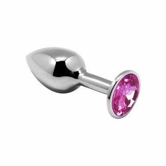 Металлическая анальная пробка с кристаллом Alive Mini Metal Butt Plug Pink M, photo number 2