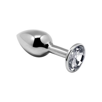 Металлическая анальная пробка с кристаллом Alive Mini Metal Butt Plug White M, photo number 2