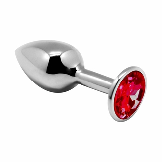 Металлическая анальная пробка с кристаллом Alive Mini Metal Butt Plug Red L, numer zdjęcia 2
