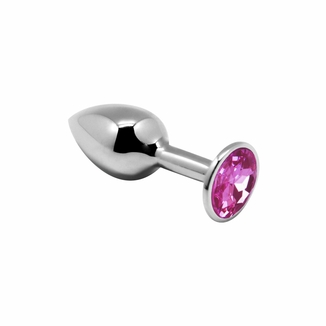 Металлическая анальная пробка с кристаллом Alive Mini Metal Butt Plug Pink S, фото №2