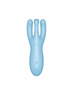 Клиторальный смарт вибратор Satisfyer Threesome 4 Blue с тремя пальчиками, фото №3