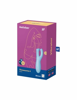Клиторальный смарт вибратор Satisfyer Threesome 4 Blue с тремя пальчиками, photo number 5