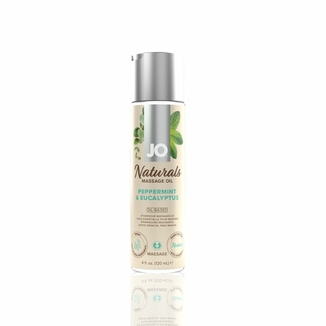 Массажное масло System JO – Naturals Massage Oil – Peppermint & Eucalyptus с натуральными эфирными м, фото №2