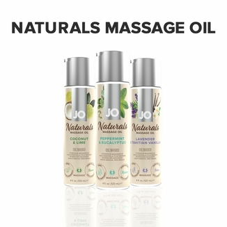 Массажное масло System JO – Naturals Massage Oil – Peppermint & Eucalyptus с натуральными эфирными м, фото №6