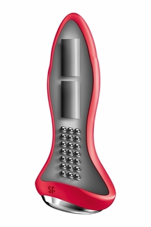 Анальная смарт-вибропробка с жемчужным массажем Satisfyer Rotator Plug 1+ Red, фото №4