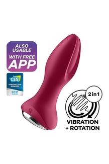 Анальная смарт вибропробка с жемчужным массажем Satisfyer Rotator Plug 2+ Violet, numer zdjęcia 9