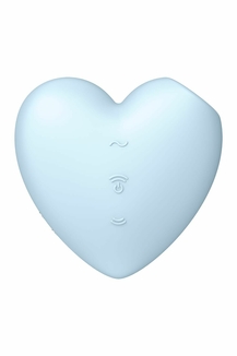 Вакуумный стимулятор-сердечко с вибрацией Satisfyer Cutie Heart Blue, фото №7