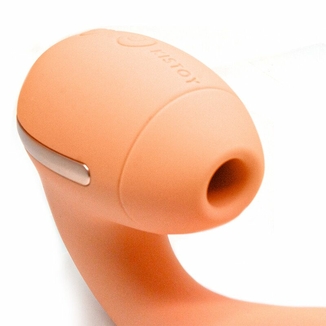 Вакуумный вибратор KISTOY Tina Mini Orange, вагинально-клиторальный, фото №5