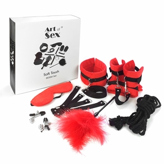 Набор БДСМ Art of Sex - Soft Touch BDSM Set, 9 предметов, Красный, фото №2
