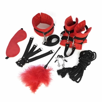 Набор БДСМ Art of Sex - Soft Touch BDSM Set, 9 предметов, Красный, numer zdjęcia 3