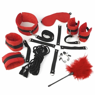 Набор БДСМ Art of Sex - Soft Touch BDSM Set, 9 предметов, Красный, фото №5