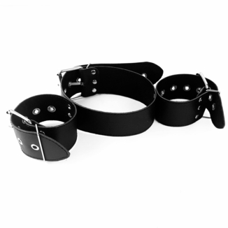 Ошейник с наручниками из натуральной кожи Art of Sex - Bondage Collar with Handcuffs, numer zdjęcia 6