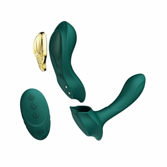 Смарт-вибратор в трусики Zalo - AYA Turquoise Green, насадка и пульт ДУ, фото №2