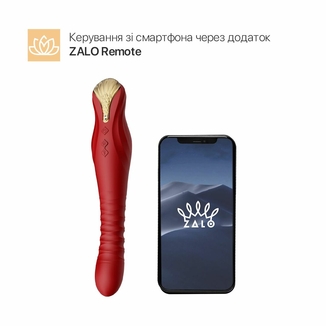 Смартвибратор-пульсатор Zalo — King Wine Red, кристалл Swarovski, фото №3