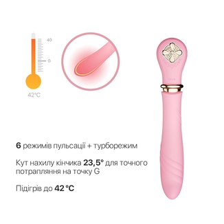 Пульсатор с подогревом Zalo Sweet Magic - Desire Fairy Pink, турбо режим, numer zdjęcia 5