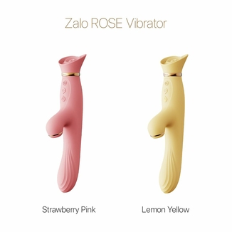 Вибратор с подогревом и вакуумной стимуляцией клитора Zalo - ROSE Vibrator Strawberry Pink, фото №9