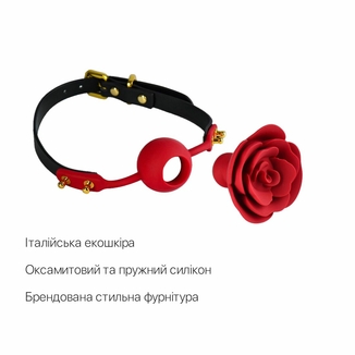 Роскошный кляп в виде розы Zalo - Rose Ball Gag, двойное использование, numer zdjęcia 4