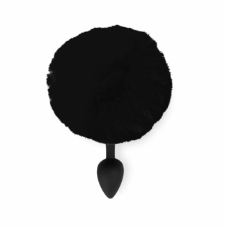 Силиконовая анальная пробка М Art of Sex - Silicone Bunny Tails Butt plug Black, диаметр 3,5 см, numer zdjęcia 3