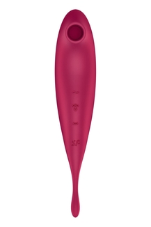 Смарт-вибратор для клитора с вакуумной стимуляцией Satisfyer Twirling Pro+ dark red, фото №4