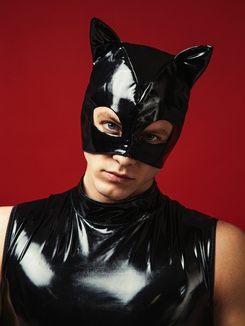 Лакированная черная маска «Кот» D&A, numer zdjęcia 7