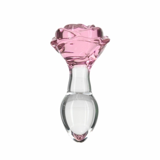 Стеклянная анальная пробка Pillow Talk Rosy Luxurious Glass Anal Plug, ⌀3,3 см, вибропуля в подарок, photo number 2