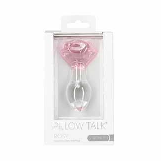 Стеклянная анальная пробка Pillow Talk Rosy Luxurious Glass Anal Plug, ⌀3,3 см, вибропуля в подарок, photo number 6