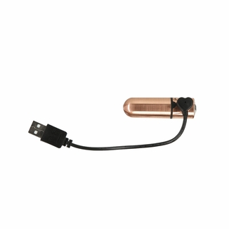 Вибропуля PowerBullet First-Class Bullet 2.5″ with Key Chain Pouch, Rose Gold, 9 режимов вибрации, фото №3