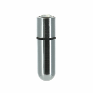 Вибропуля PowerBullet First-Class Bullet 2.5″ with Key Chain Pouch, Silver, 9 режимов вибрации, фото №2