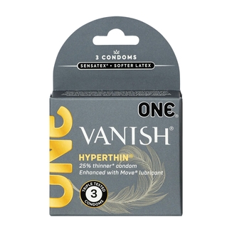 Презервативы ONE Vanish Hyperthin 3 шт, картонная коробка, numer zdjęcia 2